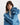 Nomia rosette cardigan in retro blue by Theo