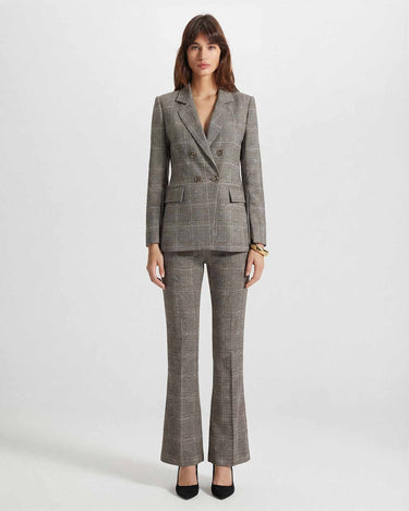 Eudora cropped bootcut pants sequin prince of Wales by Theo