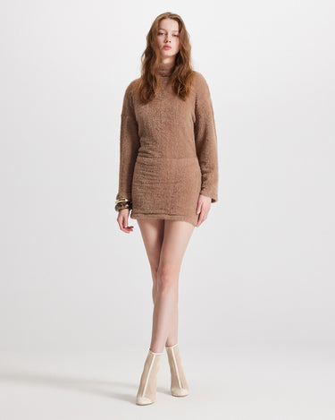 Carme mini dress soft plus in koffee by Theo