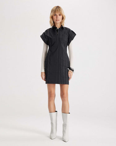 theia striped taffeta camp dress by Theo