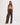 Kores Herringbone High Waist Pants in Koffee Brown by THEO