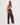 Kores Herringbone High Waist Pants in Koffee Brown by THEO