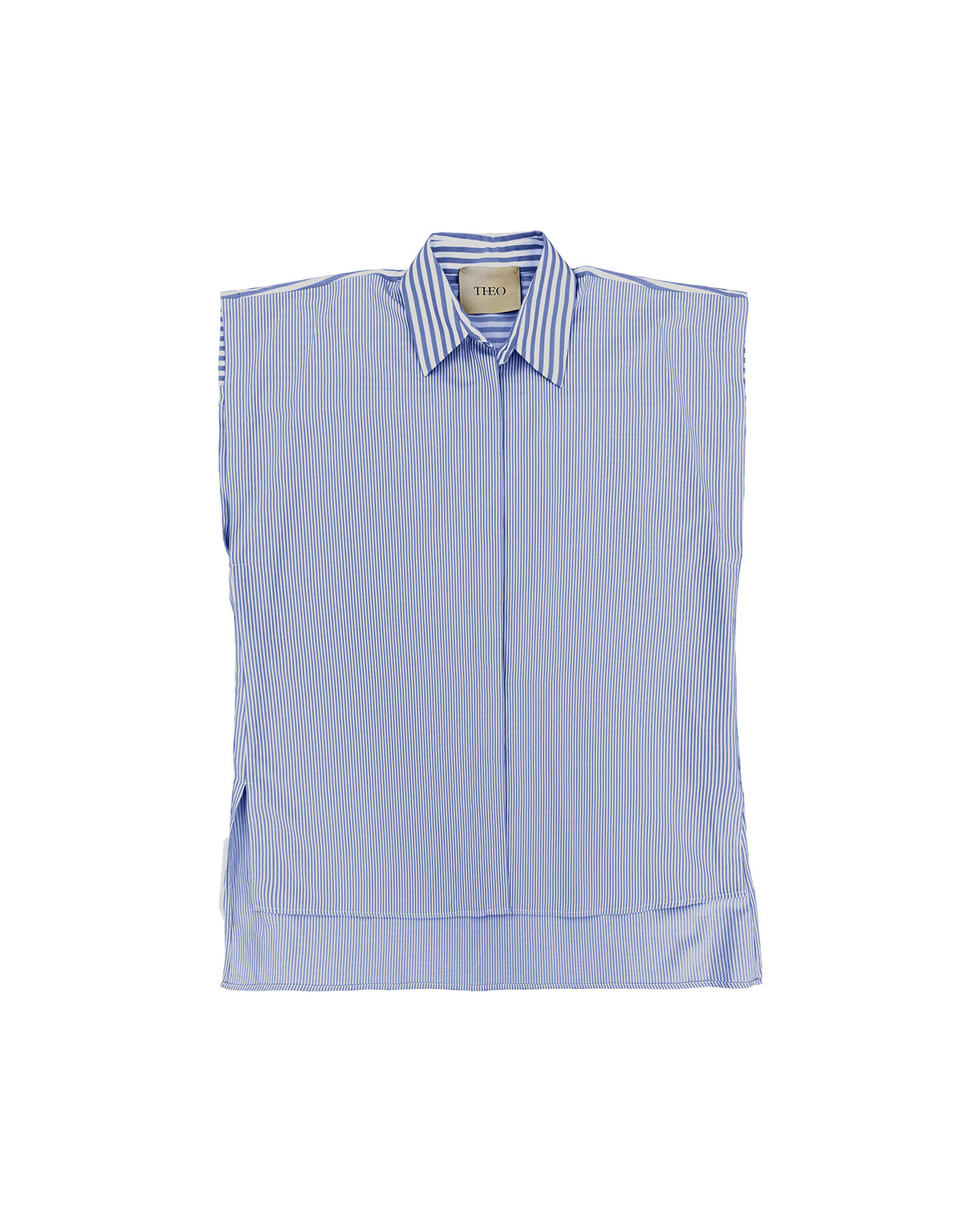 Echo Back Button Sleeveless Shirt