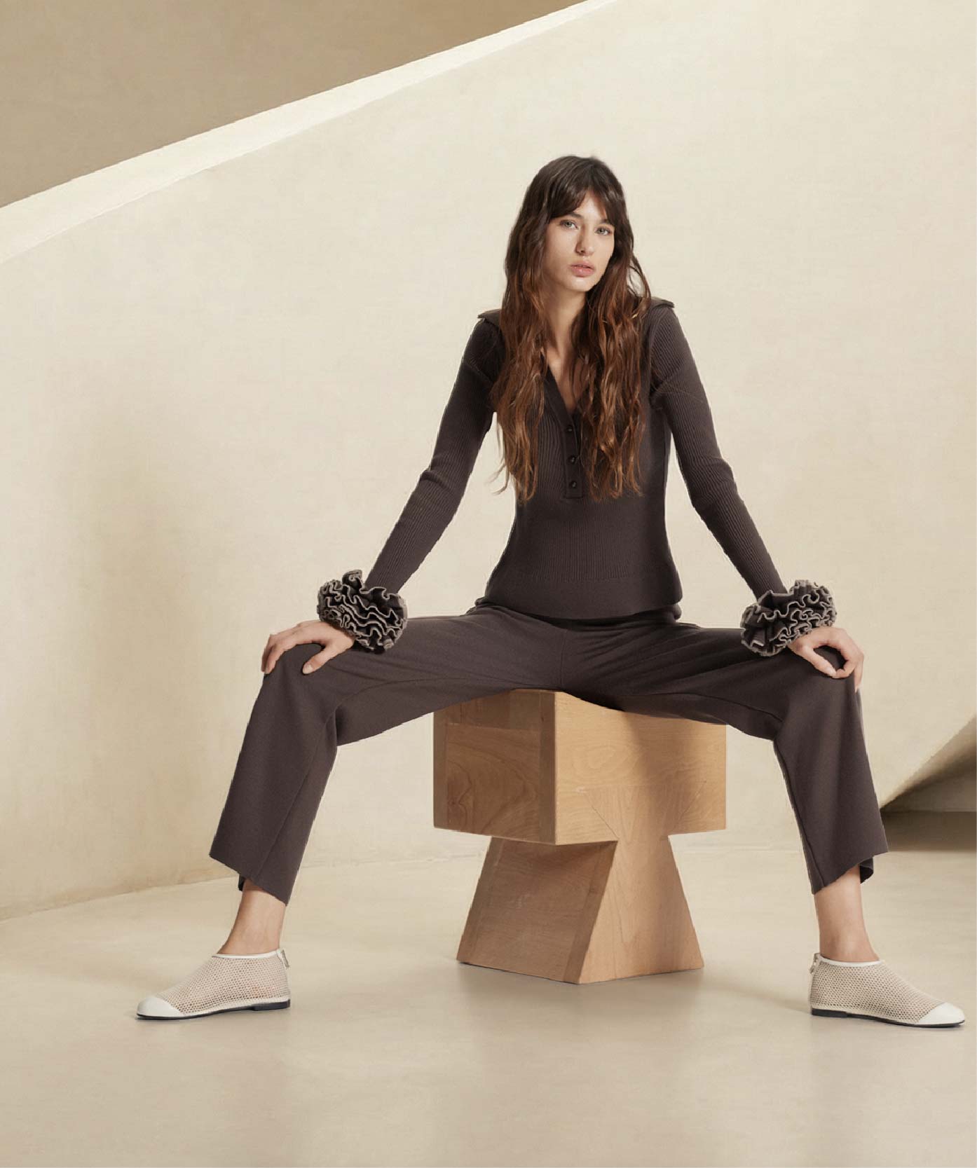 Sheer Sleeveless Turtleneck Top in Lightweight Knit – THEO The Label