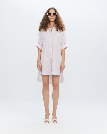 Echo Back Button Dolman Dress