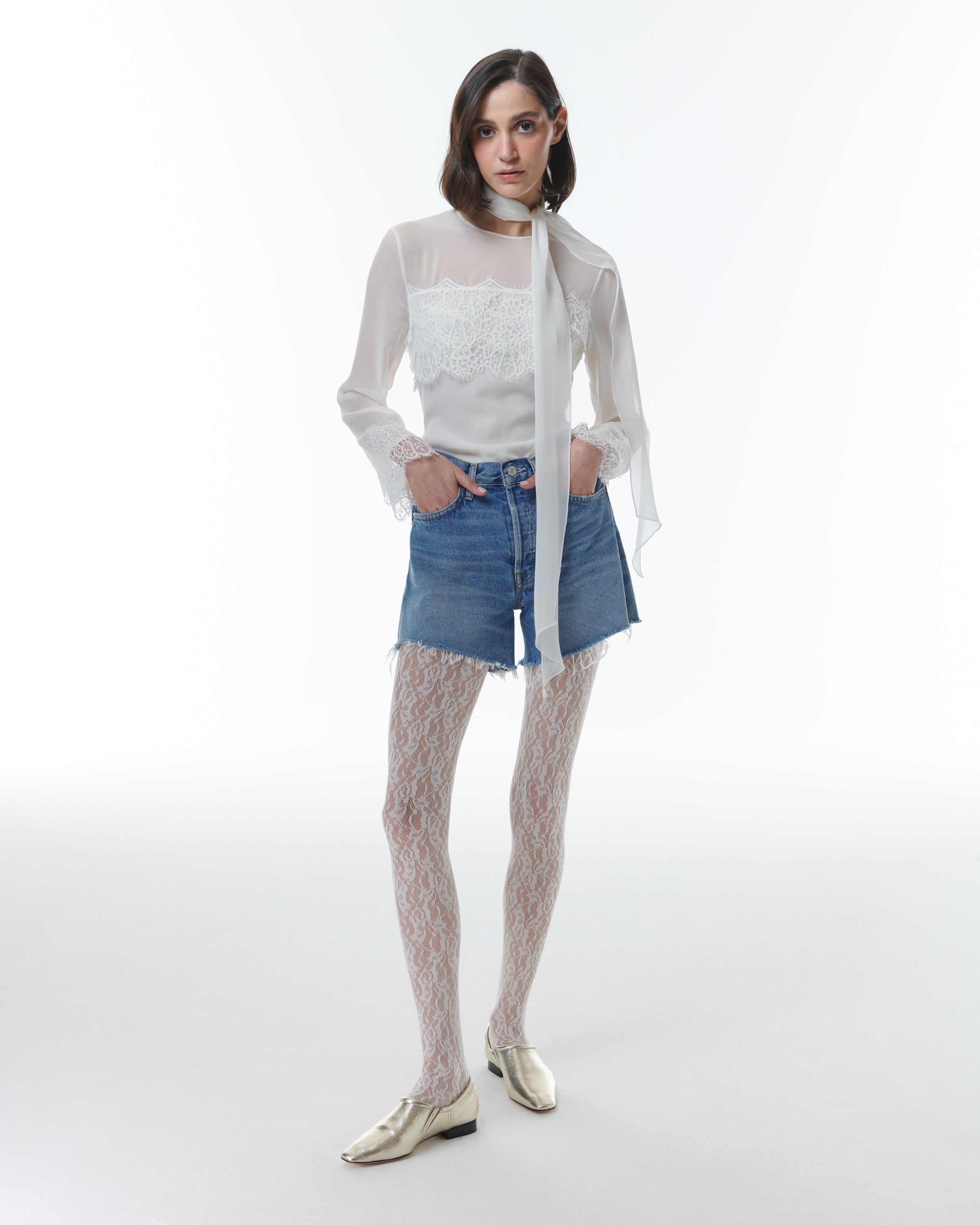 Nyx High-Waist Denim Shorts