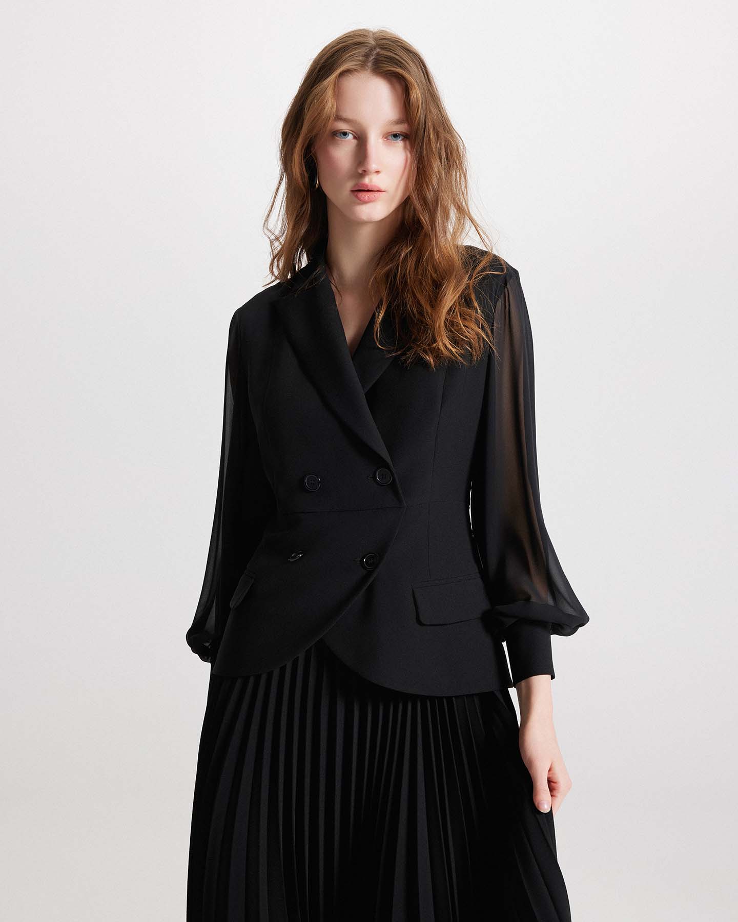 Theo The Label Women's Atlas Crepe and Chiffon Pleated Dress - Black - Casual Dresses Theo The Label Women's Atlas Crepe and Chiffon Pleated Dress - Black - Casual Dresses