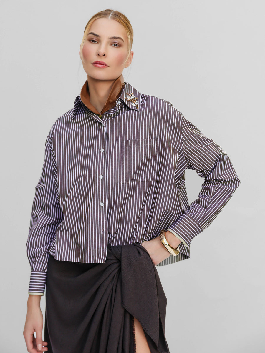 Echo Crystal Collar Shirt