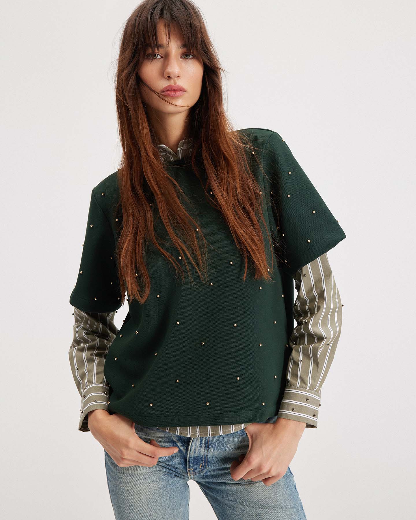 Echo Mix Stripe Pearly Shirt