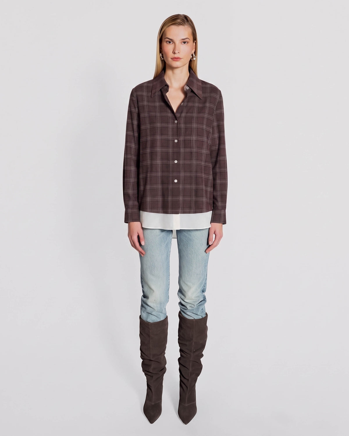 Europa Plaid Flannel Layered Shirt