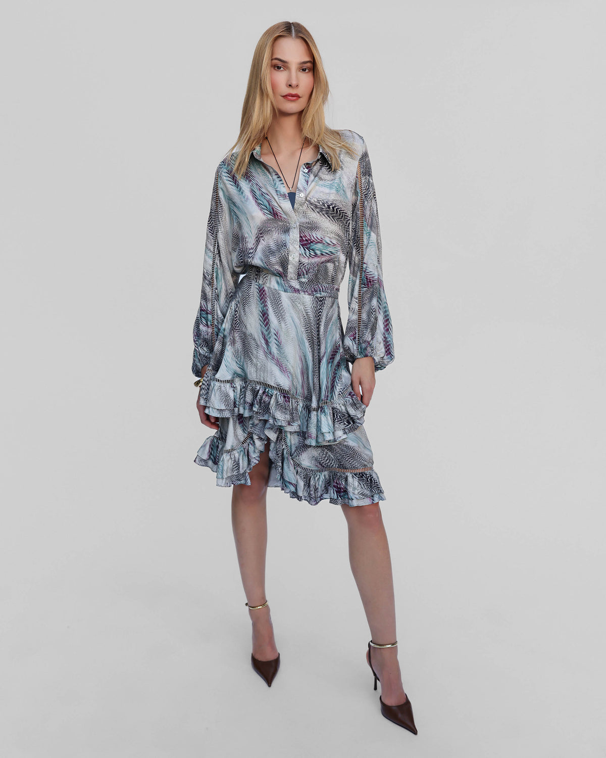 Nike Ruffle Bouffant Sleeve Blouse
