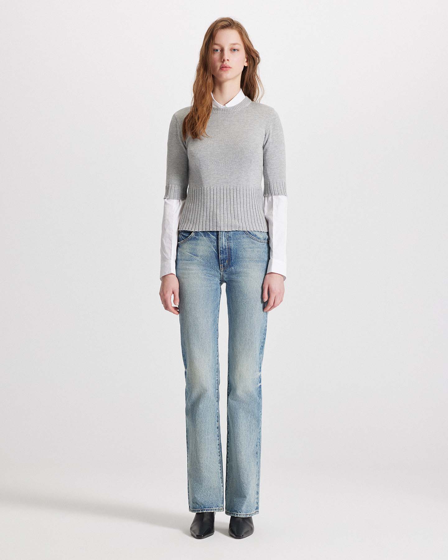 Nomia Ribbed Waist Crew Sweater Tee