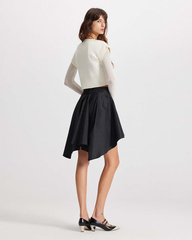 Theia hi low skirt taffeta womens evening wear black by Theo