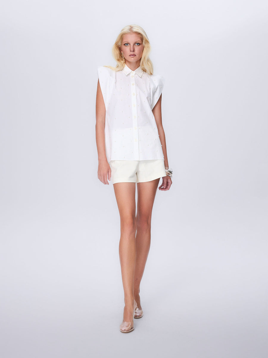 Astraea Embellished Sleeveless Shirt