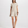 Daphne vintage style midi dress in stone by Theo