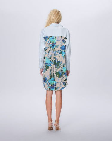 Echo Iris Print Back Shirtdress