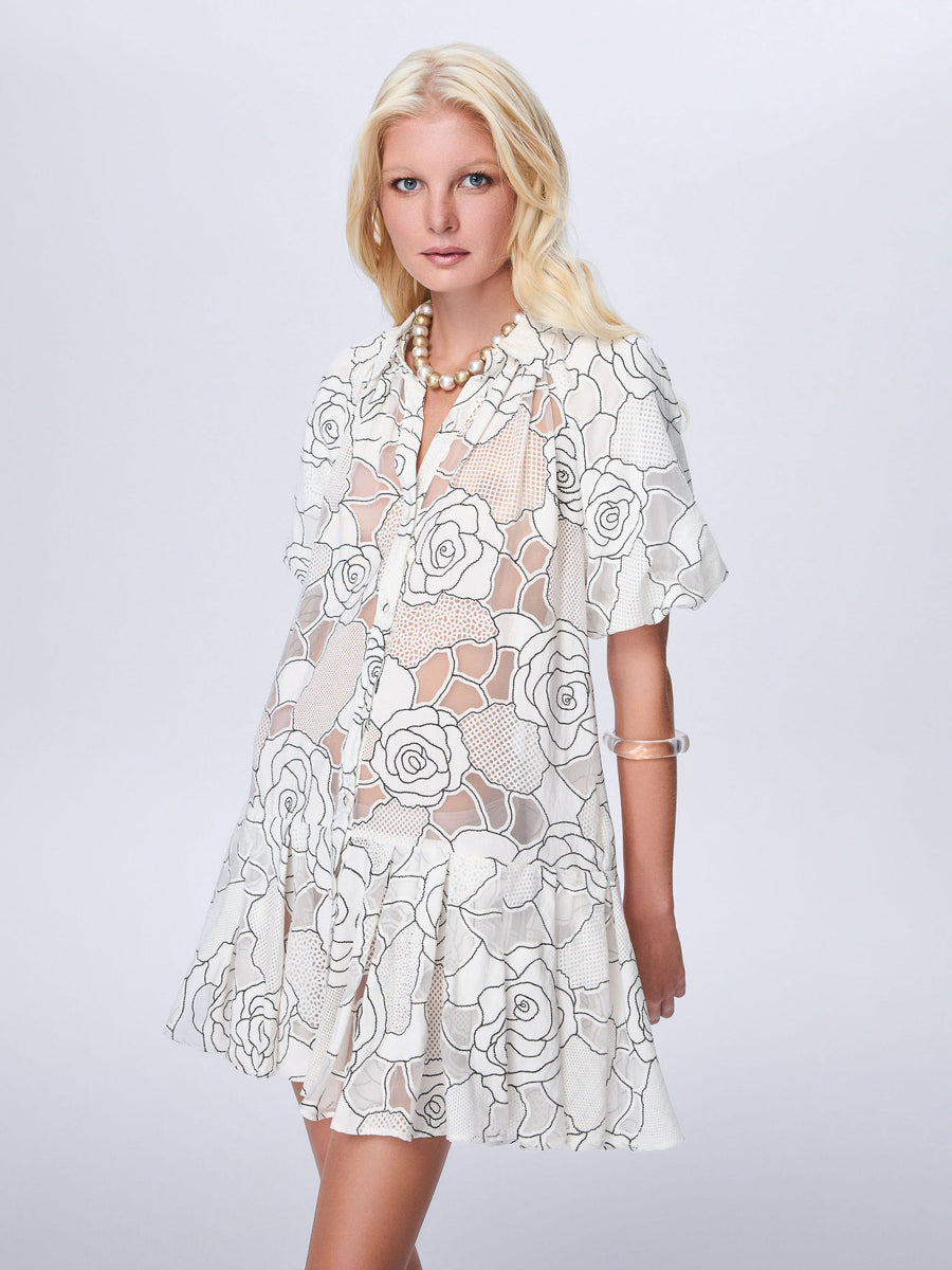 Ourania Puff Sleeve Shirtdress