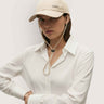 Petasos Aphrodite Messenger Baseball Cap in Ivory by THEO