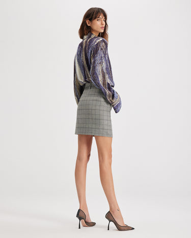 Eudora mini skirt sequin prince of Wales by Theo