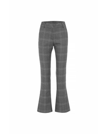 Eudora cropped bootcut pants sequin prince of Wales by Theo