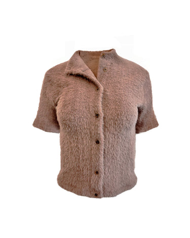 Carme cardigan soft plush in koffee by Theo