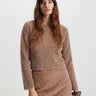 Carme knit top flared sleeves soft plush in koffee by Theo