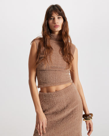 Carme pull on skirt in soft plush by Theo