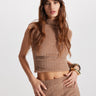 Carme sleeveless top soft plush in koffee by Theo