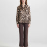 Danae henley silk touch leopard print shirt by Theo