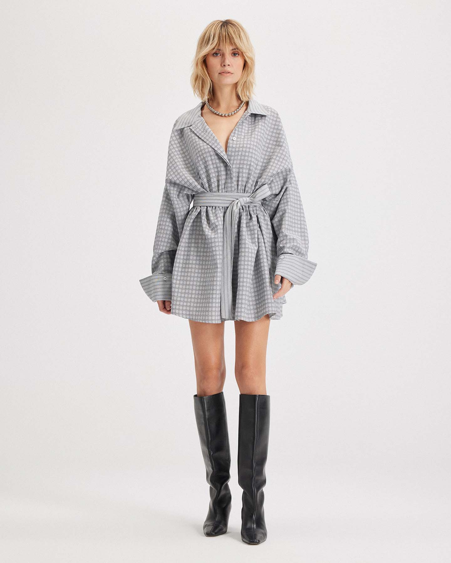 Echo Plaid Fit Flare Mini Dress