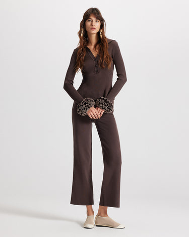 nomia ribbed pullover removable ruffle sleeves by Theo