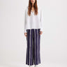 Echo selena print striped wide leg pant in blue by Theo