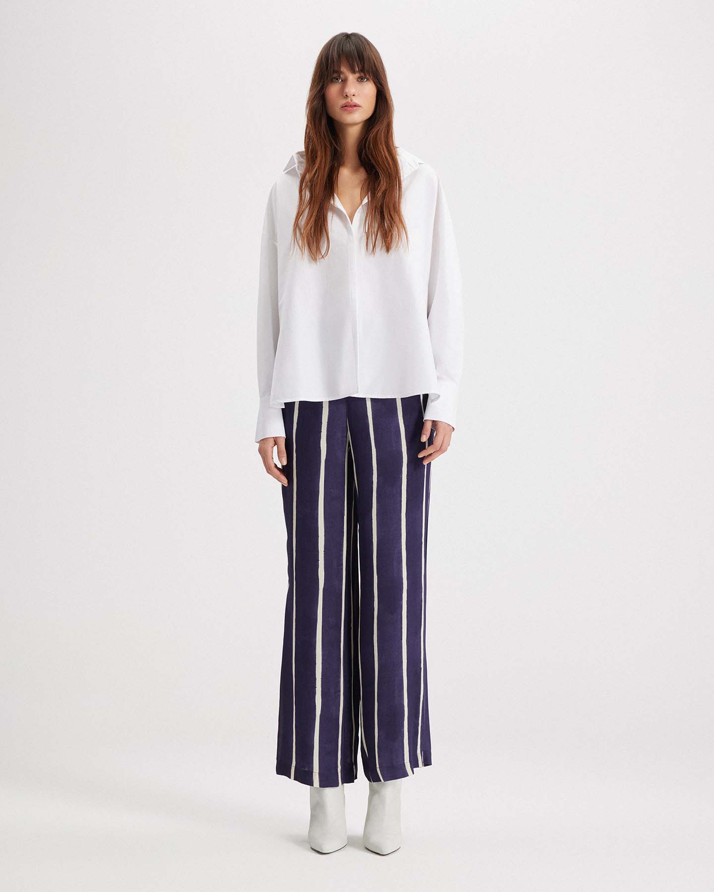 Selena Print Stripe Wide Leg Pant