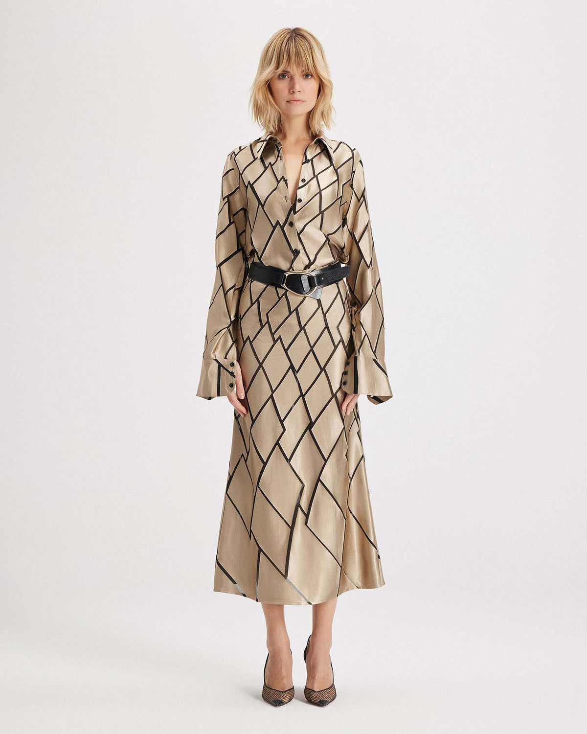 Theia Retro Burnout Maxi Skirt